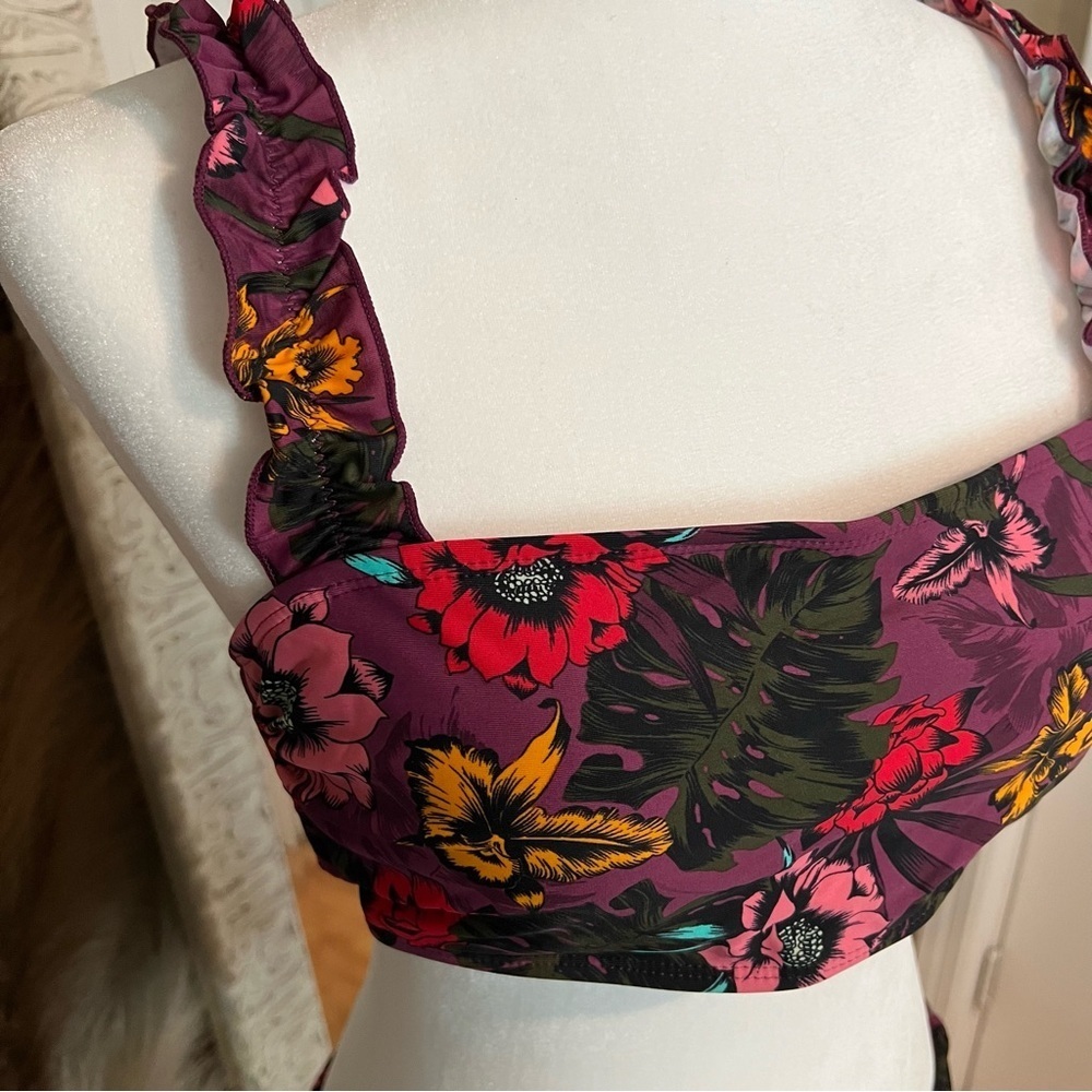 NWT No Boundaries Floral Ruffle Bikini - Picture 6 of 7